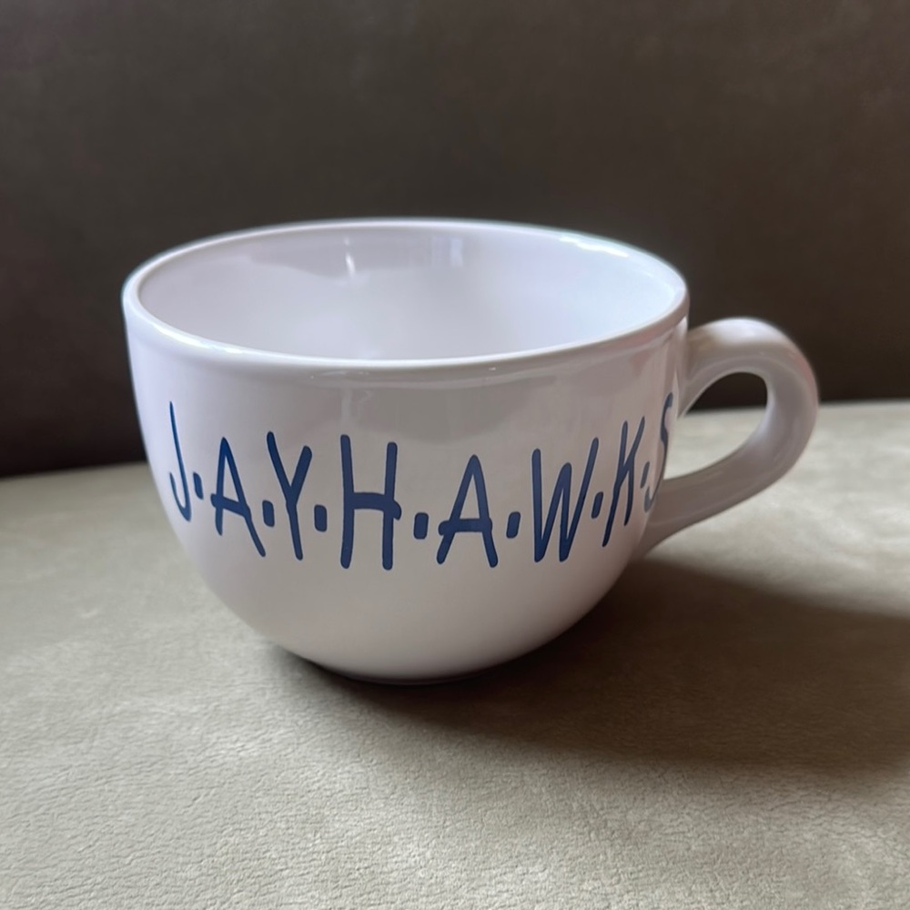 Kansas Jayhawks White and Blue Mug